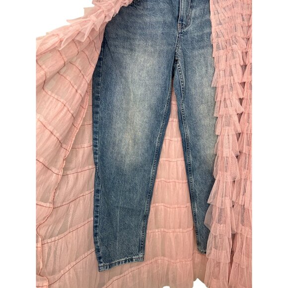 We The Free Pirouette Jean Skirt Combo Tulle Overlay Caviar Bar Blue & Pink 27 - Picture 12 of 14
